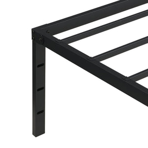 English Elm Queen Platform Bed Frame Heavy Duty Steel Slats Matte Black Modern Bedroom Base W2297P419870