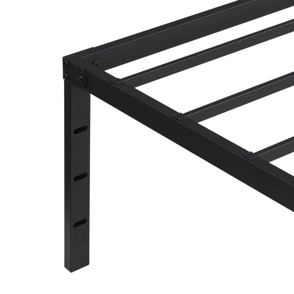 English Elm Queen Platform Bed Frame Heavy Duty Steel Slats Matte Black Modern Bedroom Base W2297P419870