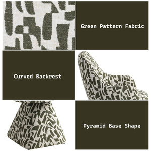 English Elm Priel Green Pattern Fabric Swivel Accent Chair with 360° Rotation, Wooden Frame, 3.5" Cushion, 220lb Capacity B2726P406785