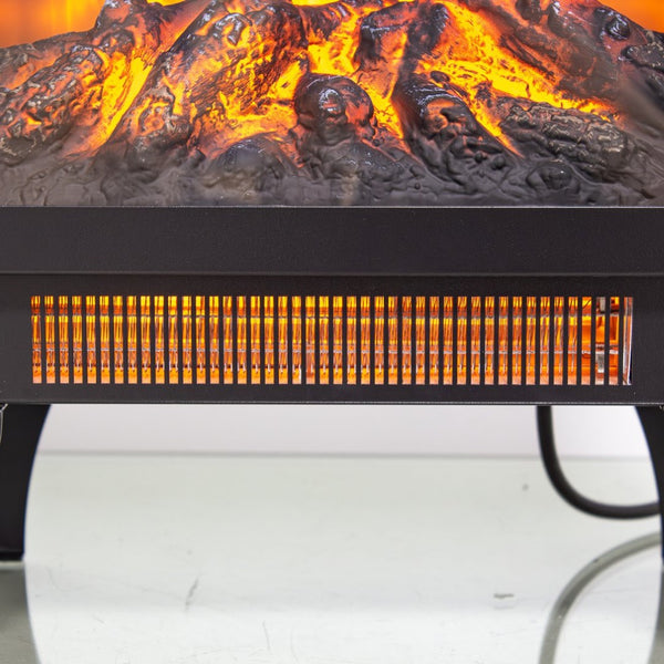 English Elm 18 Inch Freestanding Electric Fireplace Stove with 3d Led Flame and Matte Black Finish W1769P345279