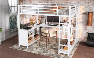 English Elm Twin House Bunk Bed with Slide Storage Stairs and Safety Rails for Kids Rooms W1580S00367