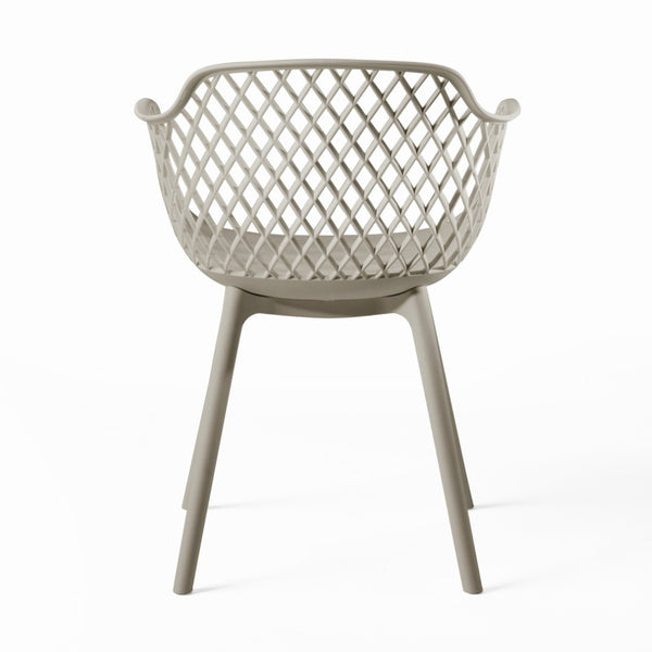 English Elm Poppy Outdoor Dining Chairs Set of 2 Diamond Mesh Geometric Modern Patio Seating Camel N776P414399C