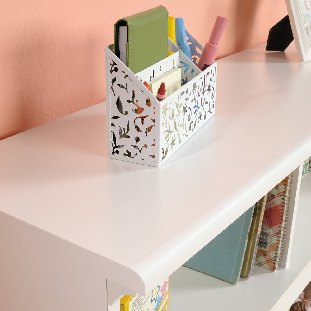 English Elm Bookcase, Engineered wood gray finish with adjustable shelf, compact durable storage for small spaces White B356P354497