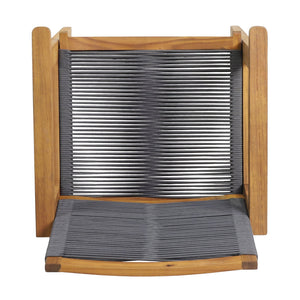 English Elm Christopher Knight Home® - MCGILL Dining Chair Set of 2 Dark Grey Acacia Wood Rope Weave Outdoor Transitional 400 lb Capacity 70486.00