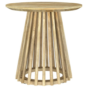 English Elm Diana Solid Mango Wood Round Coffee and End Table Set with Slatted Bases B062S01679