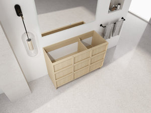 English Elm 48" Freestanding Bathroom Vanity Plywood Cabinet Dune Oak Soft-close Doors Modern W999P392901