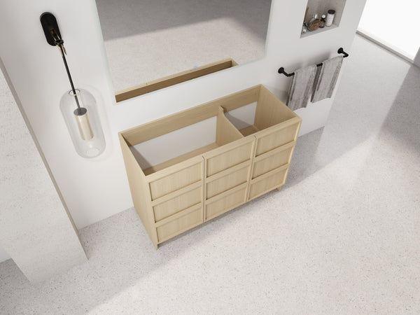English Elm 48" Freestanding Bathroom Vanity Plywood Cabinet Dune Oak Soft-close Doors Modern W999P392901