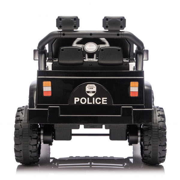 English Elm 12v Kids Police Ride on Car with Remote Control Dual Motors Suspension and Bluetooth W1578P353183