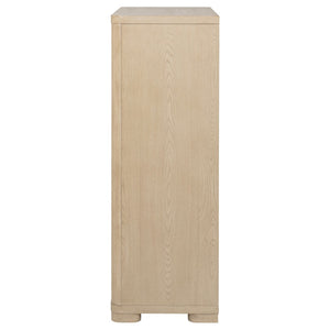 English Elm Mirador Tall Five Drawer Chest in Warm Elm Veneer for Contemporary Bedroom Storage B062P447746