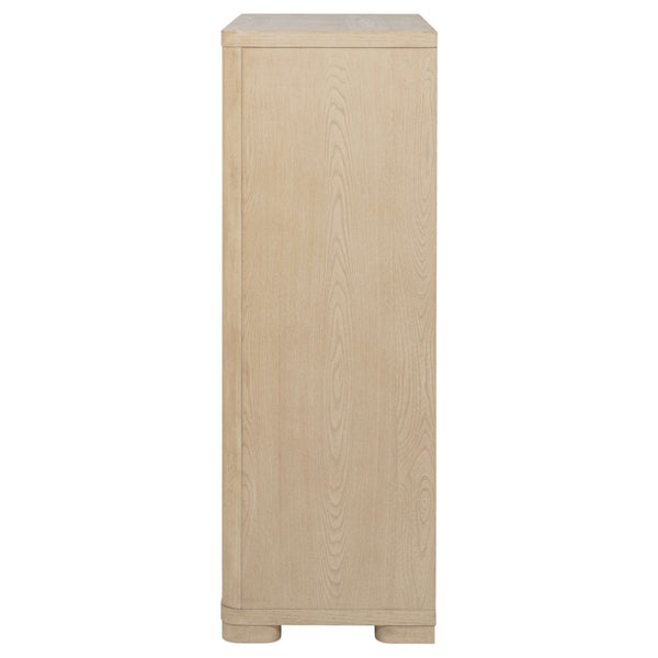 English Elm Mirador Tall Five Drawer Chest in Warm Elm Veneer for Contemporary Bedroom Storage B062P447746