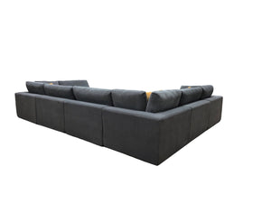English Elm Coffee Bean Textured Modular Sectional Sofa Low Profile Living Room Contemporary Light Gray B2748S00072