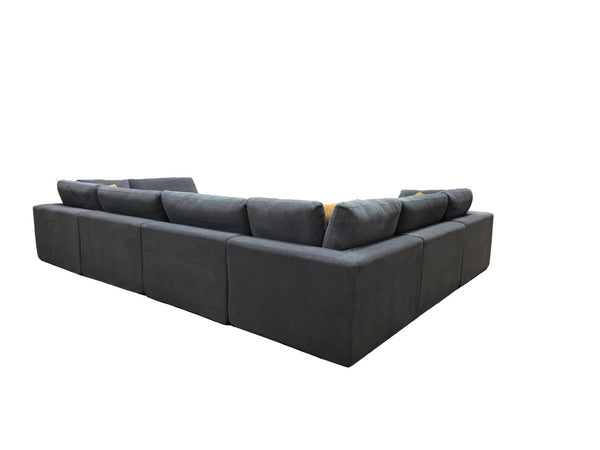English Elm Coffee Bean Textured Modular Sectional Sofa Low Profile Living Room Contemporary Light Gray B2748S00072