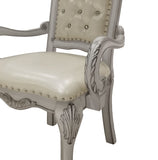 English Elm Ivory and Bone White Tufted Arm Chair (Set Of 2)