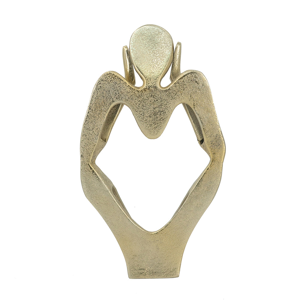 English Elm 6x4x11" Gold Abstract Human Figurine — Minimalist Aluminum Sculpture for Elegant Home, Office Décor W2078P370343