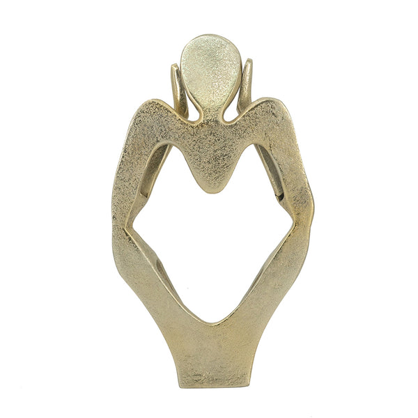 English Elm 6x4x11" Gold Abstract Human Figurine — Minimalist Aluminum Sculpture for Elegant Home, Office Décor W2078P370343
