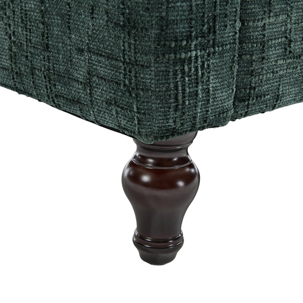 English Elm Modern chenille 2-seater sofa with LED lighting, USB charging, storage pocket, sturdy wood legs Emerald W395P318546