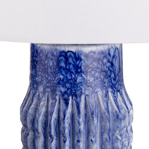 Crestview Collection 30.5"H Striking Cobalt Blue Ceramic Table Lamp Set With Crystal Base And Elegant Drum Shade   Cvap3262a