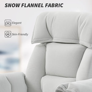 English Elm Homcom Reclining High Back Desk Chair Plush Foam Cushion Flannel Swivel Cream W2225P485649