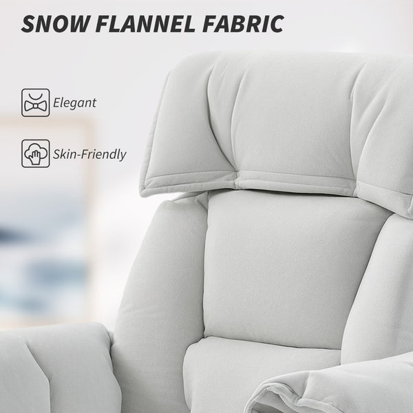 English Elm Homcom Reclining High Back Desk Chair Plush Foam Cushion Flannel Swivel Cream W2225P485649