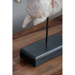 English Elm 14x4.5x17" Antique-style Horse Statue on Iron Base — Stone Resin Tabletop Sculpture for Classic Transitional Decor W2078P314946