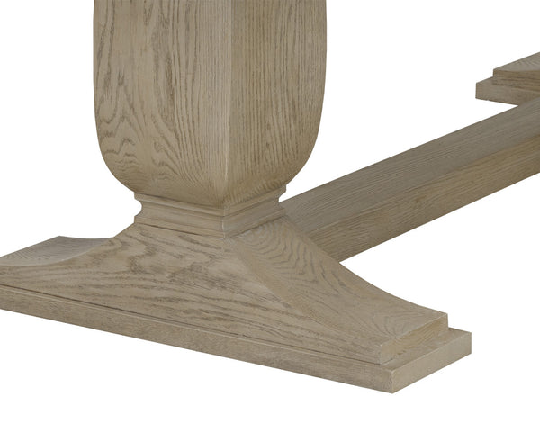 Sunpan Rhaenyra 86" To 120" Extension Dining Table - Elegant Sand Beige Oak Veneer for Stylish Dining Spaces