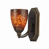 Mix-N-Match Vanity 1-Light Wall Lamp in Aged Bronze with Espresso Glass 570-1B-ES Elk Lighting