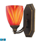 Mix-N-Match Vanity 1-Light Wall Lamp in Aged Bronze with Multi-colored Glass - Includes LED Bulb 570-1B-M-LED Elk Lighting