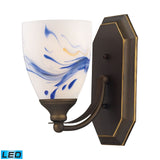 Mix-N-Match Vanity 1-Light Wall Lamp in Aged Bronze with Mountain Glass - Includes LED Bulb 570-1B-MT-LED Elk Lighting