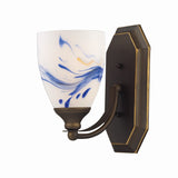 Mix-N-Match Vanity 1-Light Wall Lamp in Aged Bronze with Mountain Glass 570-1B-MT Elk Lighting