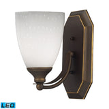 Mix-N-Match Vanity 1-Light Wall Lamp in Aged Bronze with Simple White Glass - Includes LED Bulb 570-1B-WH-LED Elk Lighting