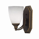 Mix-N-Match Vanity 1-Light Wall Lamp in Aged Bronze with Simple White Glass 570-1B-WH Elk Lighting