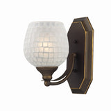 Mix and Match Vanity 5'' Wide 1-Light Vanity Light - Aged Bronze 570-1B-WHT Elk Lighting