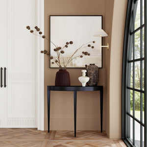 Butler Specialty Ingrid Elegant Demilune Console Table With Stunning Veneer And Solid Wood Legs For Lasting Durability Black Poplar Wood,Veneer,Fiberboard 5700111-butler
