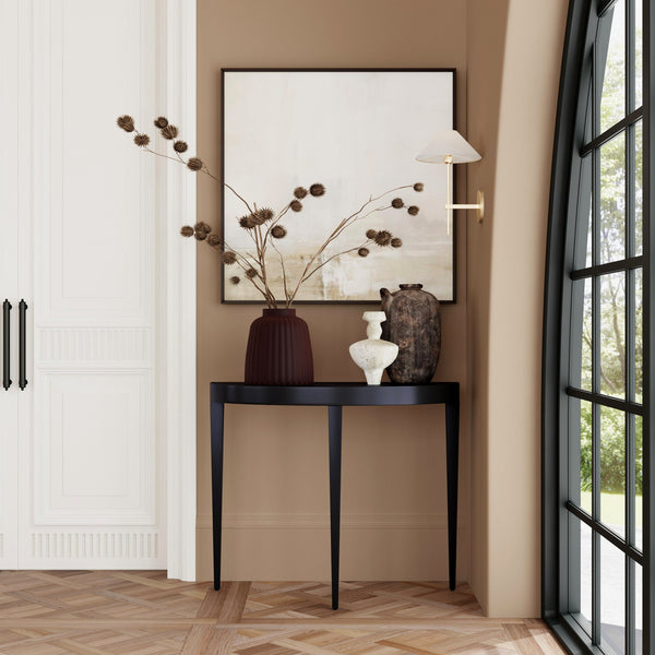 Butler Specialty Ingrid Elegant Demilune Console Table With Stunning Veneer And Solid Wood Legs For Lasting Durability Black Poplar Wood,Veneer,Fiberboard 5700111-butler