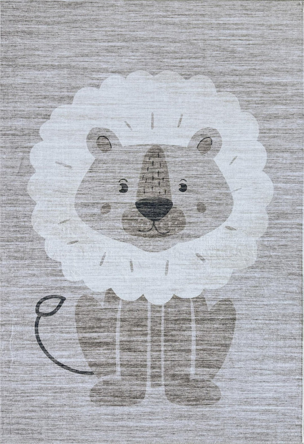 HomeRoots 5' Charming Beige and Gray Youthful Animals Area Rug for Kids' Room, Playroom, or Nursery Decor 7' X 10' 570013