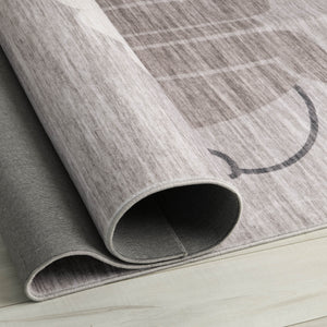 Homeroots 8' X 11' Beige And Gray Juvenile Animals Youthful Area Rug  Polyester 570014