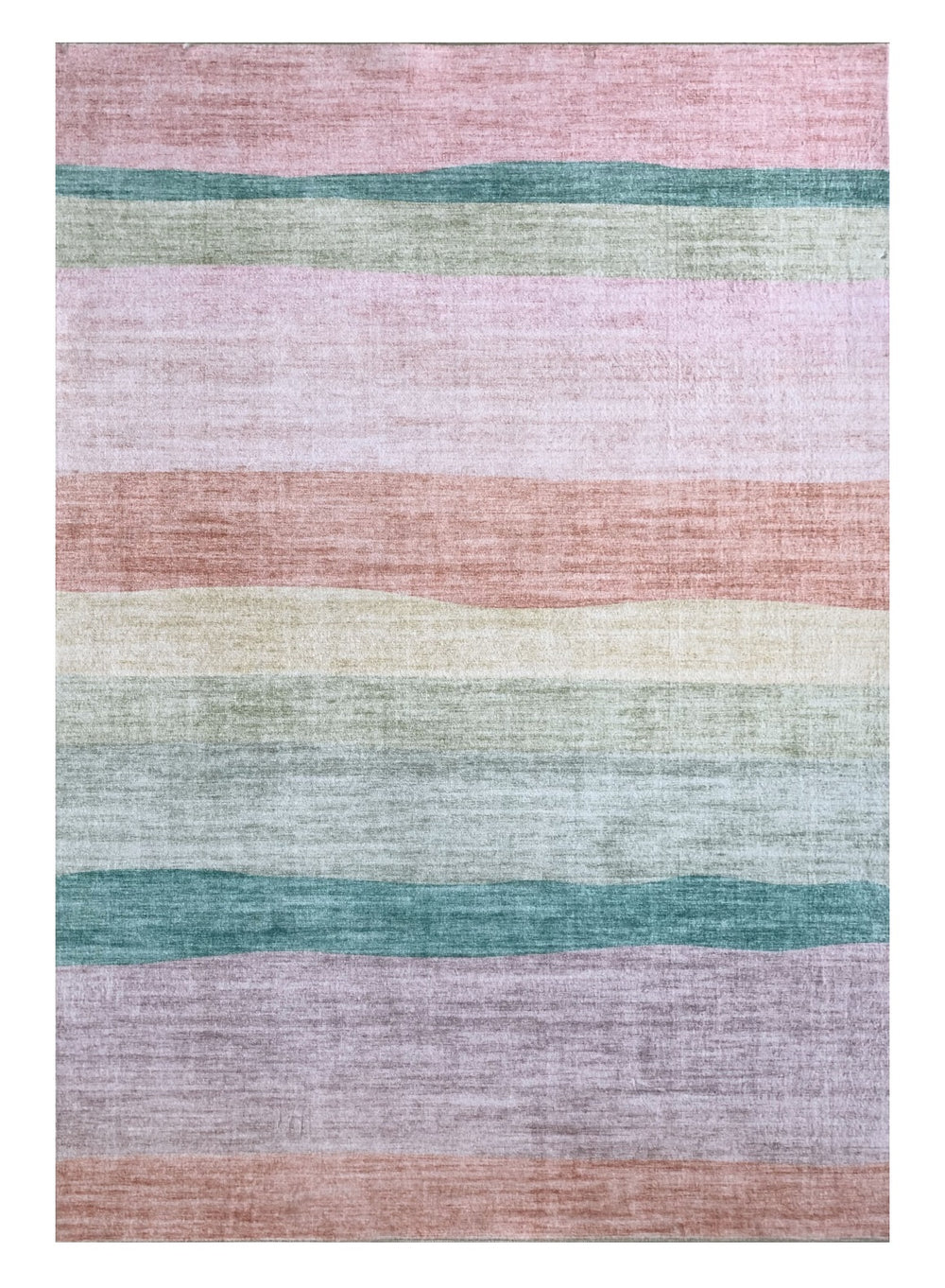 Homeroots 7' X 10' Pink Green And Purple Juvenile Rainbows Youthful Area Rug  Polyester 570025