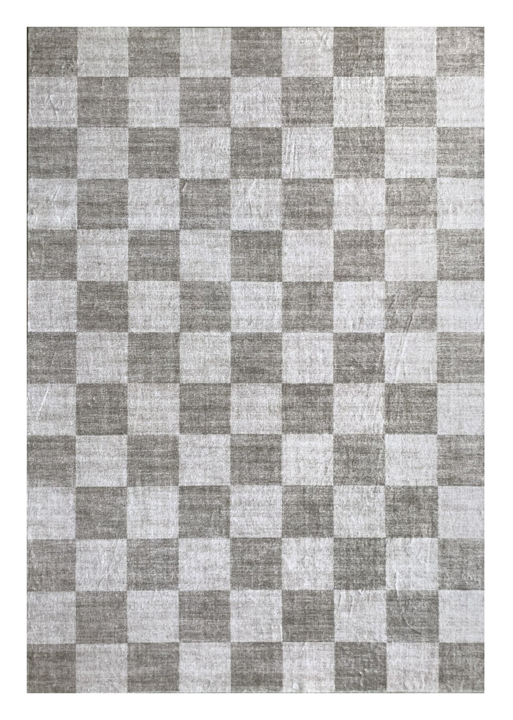 Homeroots 4' X 6' Beige And Brown Checkered Area Rug  Polyester 570035