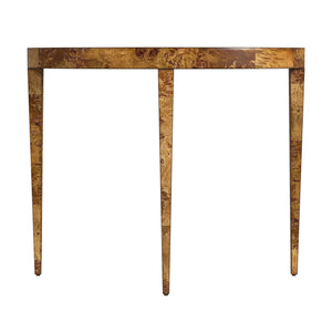 Butler Specialty Ingrid Elegant Demilune Console Table With Stunning Veneer And Solid Wood Legs For Lasting Durability Medium Brown Poplar Wood,Mappa Burl Veneer,Mdf 5700442-butler