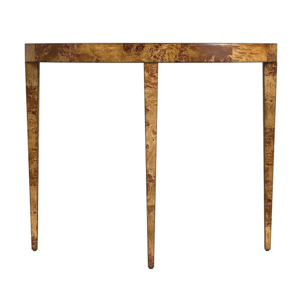 Butler Specialty Ingrid Elegant Demilune Console Table With Stunning Veneer And Solid Wood Legs For Lasting Durability Medium Brown Poplar Wood,Mappa Burl Veneer,Mdf 5700442-butler