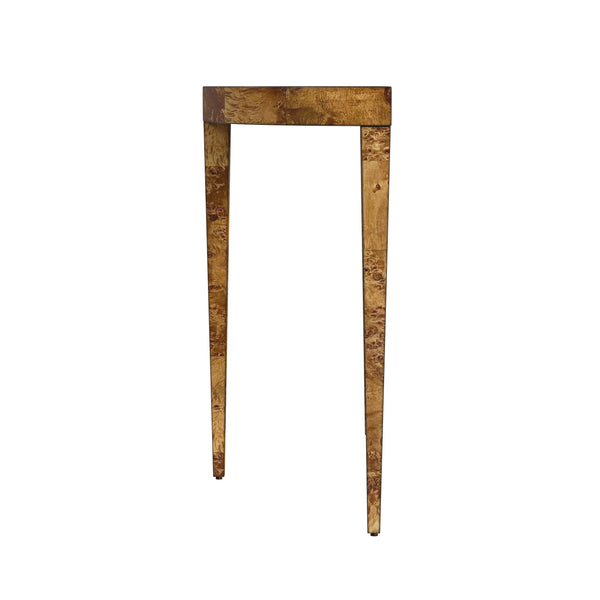 Butler Specialty Ingrid Elegant Demilune Console Table With Stunning Veneer And Solid Wood Legs For Lasting Durability Medium Brown Poplar Wood,Mappa Burl Veneer,Mdf 5700442-butler