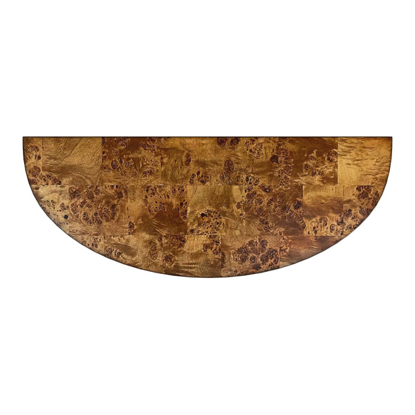 Butler Specialty Ingrid Elegant Demilune Console Table With Stunning Veneer And Solid Wood Legs For Lasting Durability Medium Brown Poplar Wood,Mappa Burl Veneer,Mdf 5700442-butler