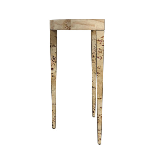 Butler Specialty Ingrid Elegant Demilune Console Table With Stunning Veneer And Solid Wood Legs For Lasting Durability Light Brown Poplar Wood,Mappa Burl Veneer,Mdf 5700443-butler