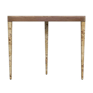 Butler Specialty Ingrid Elegant Demilune Console Table With Stunning Veneer And Solid Wood Legs For Lasting Durability Light Brown Poplar Wood,Mappa Burl Veneer,Mdf 5700443-butler