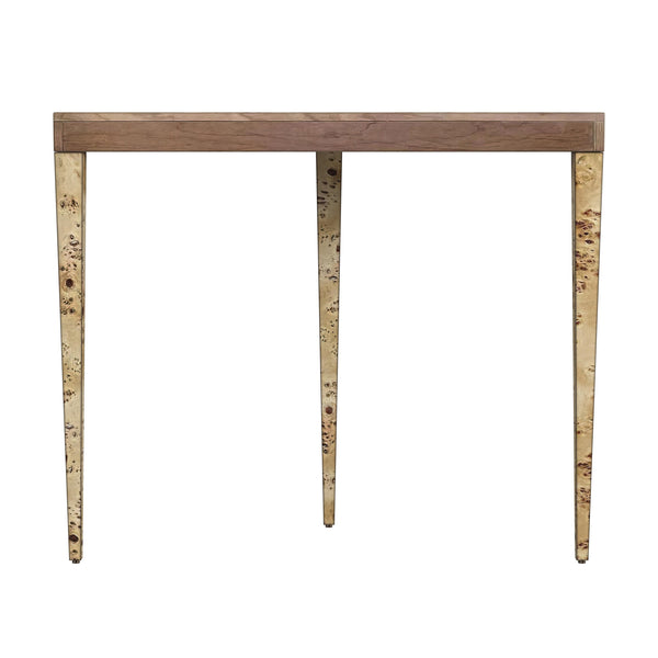 Butler Specialty Ingrid Elegant Demilune Console Table With Stunning Veneer And Solid Wood Legs For Lasting Durability Light Brown Poplar Wood,Mappa Burl Veneer,Mdf 5700443-butler