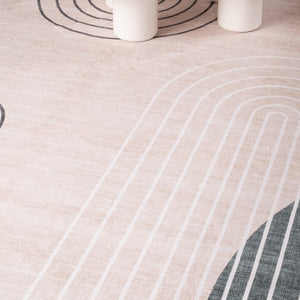 HomeRoots 5' X 8' Beige Brown and Green Abstract Area Rug – Stylish, Durable, Stain-Resistant for Any Room! 570052