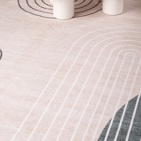 HomeRoots 5' X 8' Beige Brown and Green Abstract Area Rug – Stylish, Durable, Stain-Resistant for Any Room! 570052
