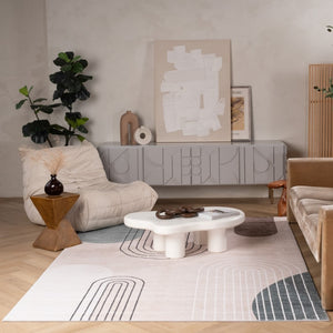 HomeRoots 8' Modern Abstract Area Rug in Beige, Brown & Green - Stylish, Durable & Stain-Resistant Design 8' X 11' 570054