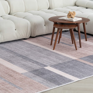 Homeroots 4' X 6' Gray And Brown Abstract Area Rug  Polyester 570055