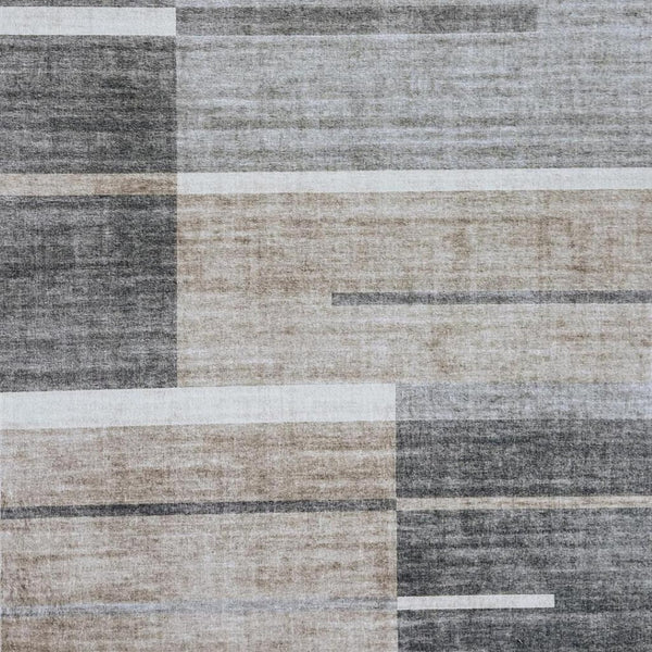 HomeRoots 5' Modern Abstract Area Rug in Gray and Brown – Stylish, Durable, and Family-Friendly Home Decor 5' X 8' 570056